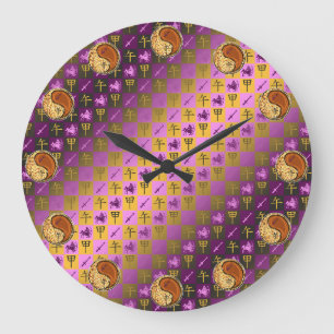 Schütze & Holzpferd Große Wanduhr