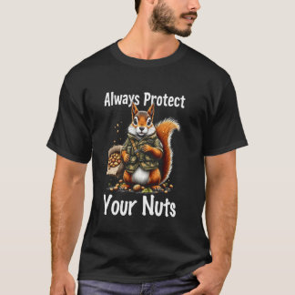 Schütze Immer Deine Nüsse T-Shirt Lustiges Eichhör