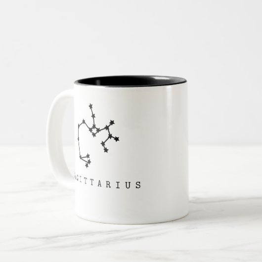 Schütze-Konstellations-Tierkreis-Zeichen-Tasse Zweifarbige Tasse (Vorderseite Links)