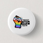 Schütze LGBTQ-Jugendliche Button (Vorderseite)