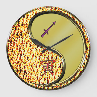 Schütze & Metall-Tiger Große Wanduhr