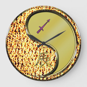 Schütze & Metalldrache Große Wanduhr