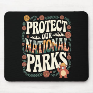 Schütze Nationalparks Retro-Angeln Natur Mousepad