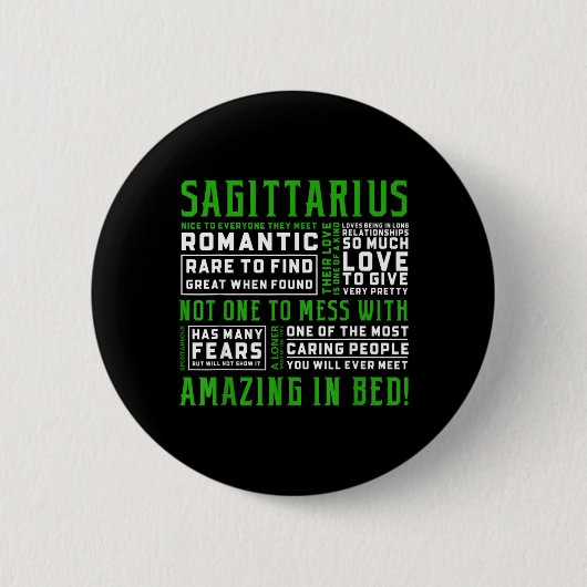 Schütze Persönlichkeit Zitat Astrologie Lustig Button (Vorderseite)