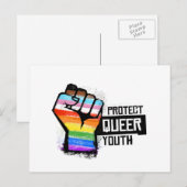 Schütze Queere Jugend - Progress Pride Fist Postkarte (Vorne/Hinten)
