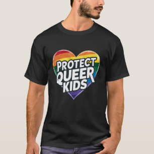 Schütze queere Kinder  Regenbogenherz  LGBT Stolz  T-Shirt
