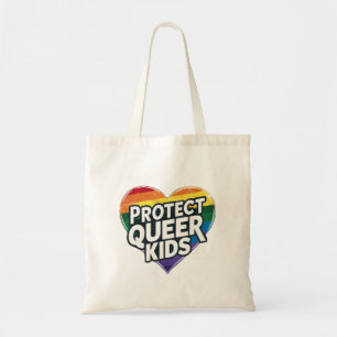 Schütze queere Kinder Regenbogenherz LGBT Stolz Tragetasche