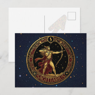 Schütze Schütze Sternzeichen Symbol für ihn Postkarte