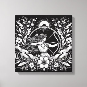 Schütze-Schützin-Tinte-Leinwand-Kunst Leinwanddruck