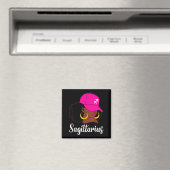 Schütze Schwarzes Mädchen Rosa Mütze Sternzeichen Magnet (In Situ (Geschirrspüler))