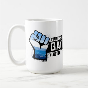 Schütze schwule Jugend - Blaue Pride-Faust Kaffeetasse