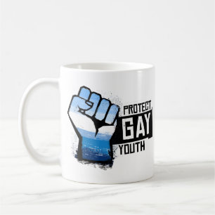 Schütze schwule Jugend - Blaue Pride-Faust Kaffeetasse
