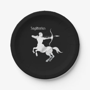 Schütze-silberner Bogenschütze-Tierkreis Pappteller