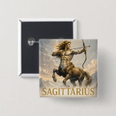 Schütze-Sternzeichen-Geburtstags-Astrologie-Gesche Button (Vorne & Hinten)