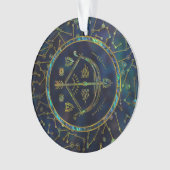 Schütze-Tierkreis-Goldohrschnecke auf Ornament (Vorderseite)