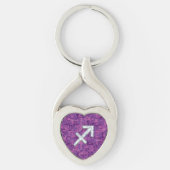 Schütze-Tierkreis-Symbol auf pinkfarbener Schlüsselanhänger (Vorderseite)