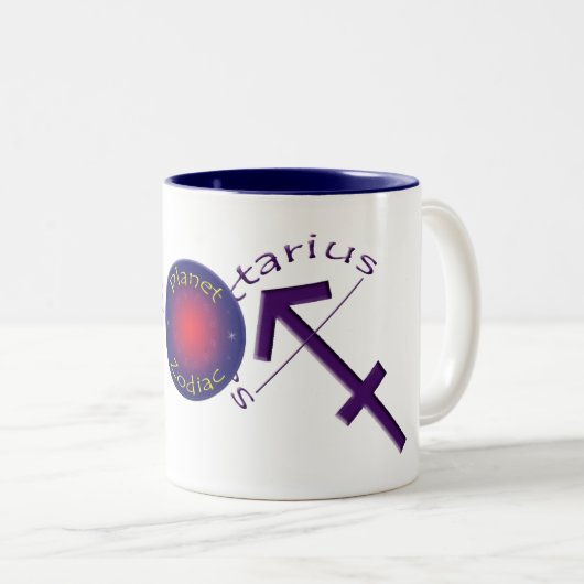 Schütze-Tierkreis-Symbol-Tasse Zweifarbige Tasse (VorderseiteRechts)