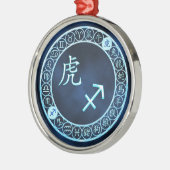 Schütze/Tiger Silbernes Ornament (Links)