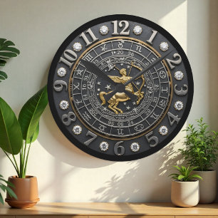 Schütze Uhr, Sternzeichen, Edelsteine, Astrologie Runde Wanduhr