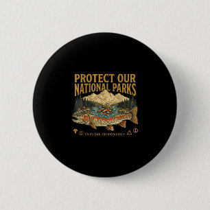 Schütze unsere Nationalparks vintage Retro-Design Button