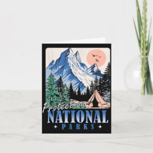 Schütze unsere Nationalparks vintage Retro-Design Karte
