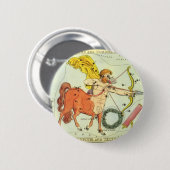 Schütze, Vintager Sternbild Uranien-Spiegel Button (Vorne & Hinten)