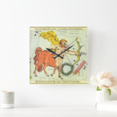 Schütze, Vintager Sternbild Uranien-Spiegel Quadratische Wanduhr (Zuhause)