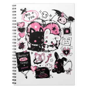 Schütze weiche Dinge Pastel Goth Anime Notizblock