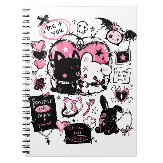 Schütze weiche Dinge Pastel Goth Anime  Notizblock (Vorderseite)