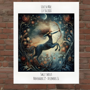Schütze Zodiac Astrologie Name & Geburtstag Poster