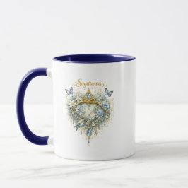 Schütze-Zodiac Floral Herz Tasse – Elegantes Astr
