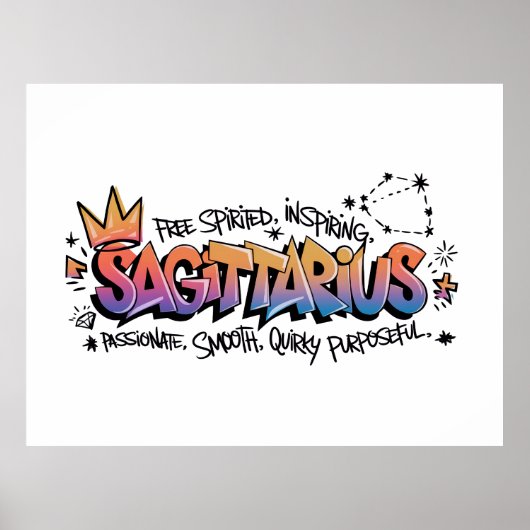 Schütze Zodiac Graffiti Poster (Vorne)