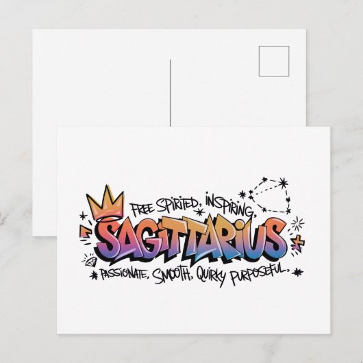 Schütze-Zodiac-Graffiti Postkarte (Vorne/Hinten)