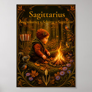 Schütze Zodiac Kleine Kunst Traumhafte Astrologi Poster