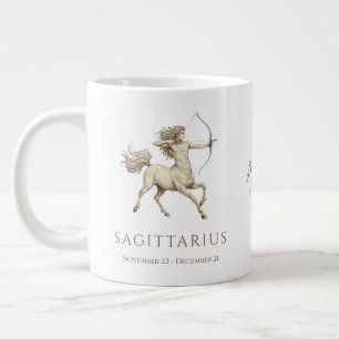 Schütze-Zodiac-Personalisierter Name & Geburtsdatu Jumbo-Tasse
