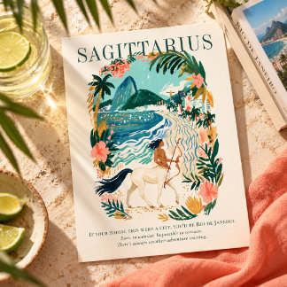 Schütze-Zodiac Rio de Janeiro Gouache-Kunst Postkarte