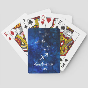 Schütze Zodiac Sternbild Galaxie Monogramm Spielkarten