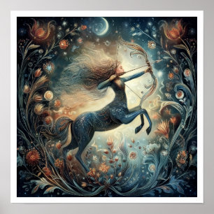 Schütze Zodiac Sternzeichen Astrologie Himmels- Poster