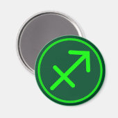 Schütze-Zodiac-Symbol grüner Kontrast Magnet (Vorderseite/Rückseite)