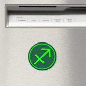 Schütze-Zodiac-Symbol grüner Kontrast Magnet (In Situ (Geschirrspüler))