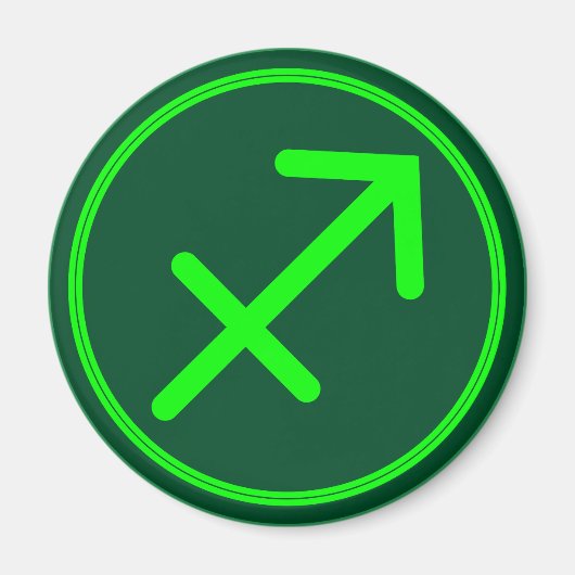 Schütze-Zodiac-Symbol grüner Kontrast Magnet (Vorne)