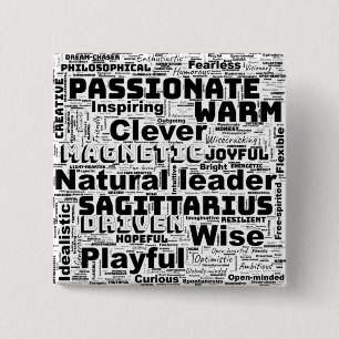 Schütze Zodiac Word Cloud Inspiration Acryl Button