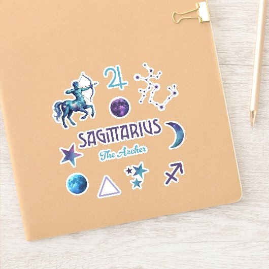 Schütze-Zodiak-Aufkleber-Sammlung Aufkleber (Notizbuch)