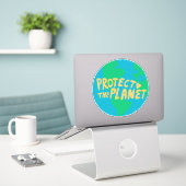 SCHÜTZEN DES PLANETEN GERETTET ERDE Öko Grün Aufkleber (Laptop auf Schreibtisch)