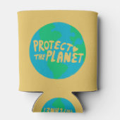 SCHÜTZEN DES PLANETEN GERETTET ERDE Öko Grün Dosenkühler (Rückseite)