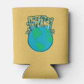 SCHÜTZEN DES PLANETEN GERETTET ERDE Öko Grün Dosenkühler (Rückseite)