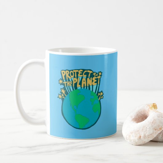 SCHÜTZEN DES PLANETEN GERETTET ERDE Öko Grün Kaffeetasse (Mit Donut)