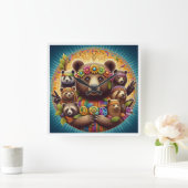 Schützen Sie alle Tiere Quadratische Wanduhr (Zuhause)