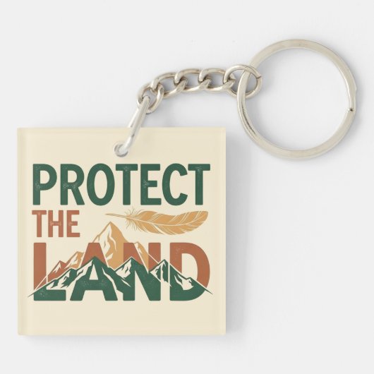 "Schützen Sie das Land" mit Feather Schlüsselanhänger (Rückseite)