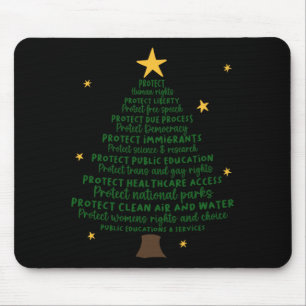 Schützen Sie Demokratie-Weihnachtsbaum Anti Trump Mousepad